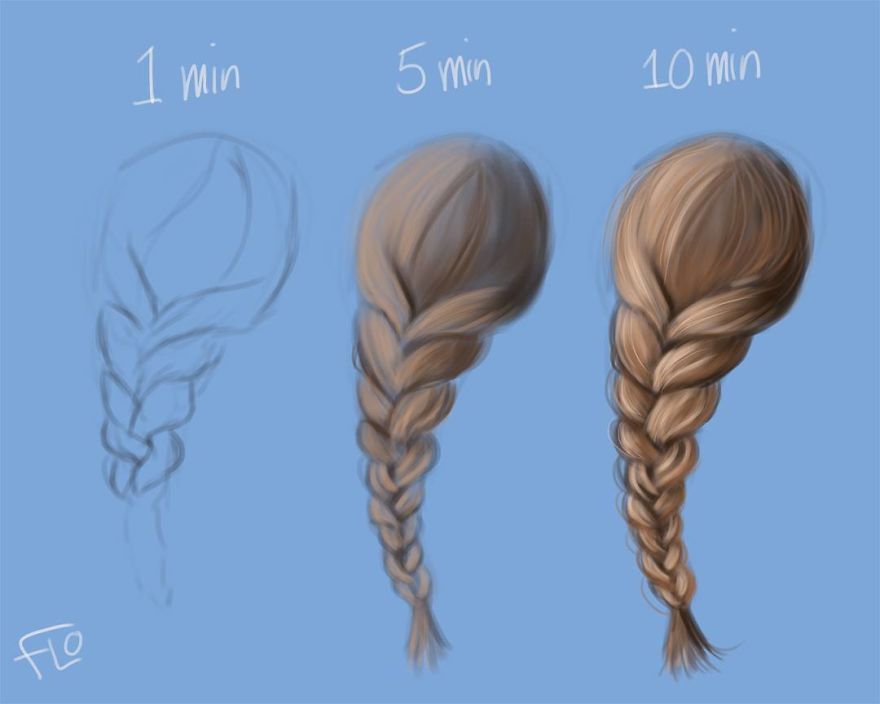 The Artist Shows How Much Time She Spends Creating Her Drawings.