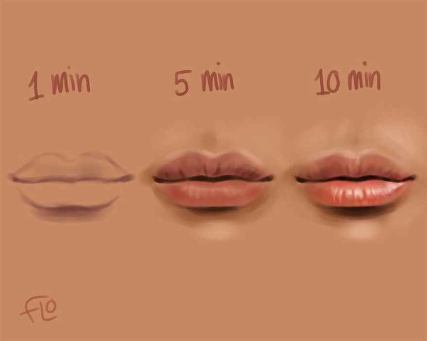 The Artist Shows How Much Time She Spends Creating Her Drawings.