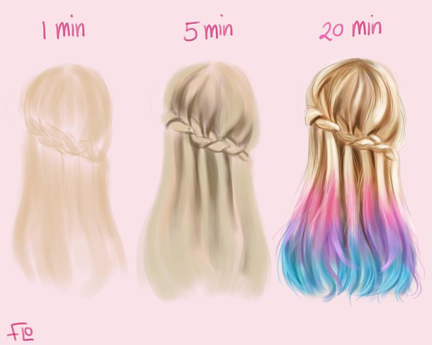 The Artist Shows How Much Time She Spends Creating Her Drawings.