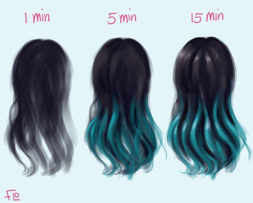 The Artist Shows How Much Time She Spends Creating Her Drawings.