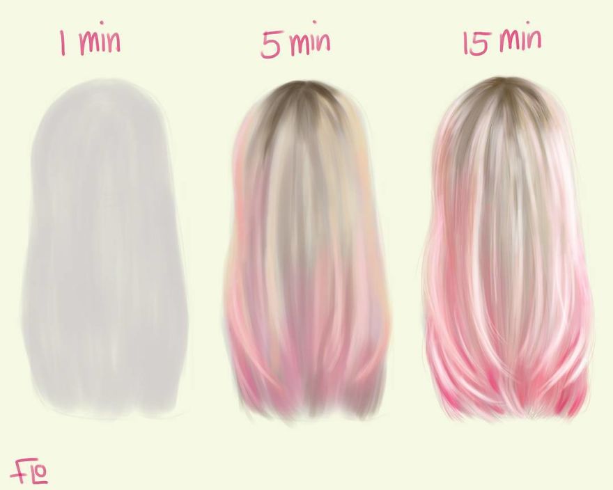 The Artist Shows How Much Time She Spends Creating Her Drawings.