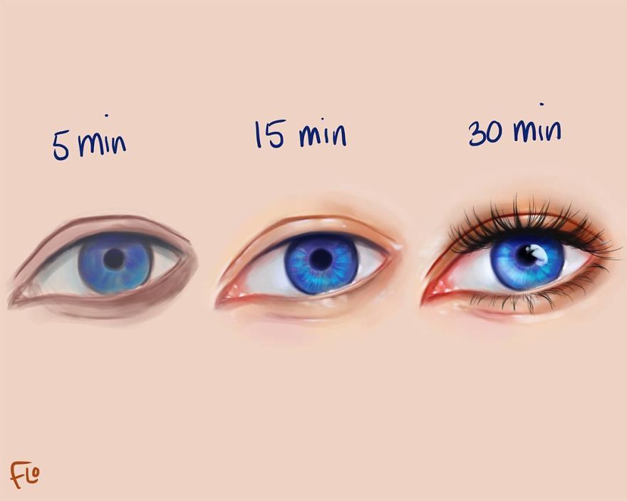 The Artist Shows How Much Time She Spends Creating Her Drawings.