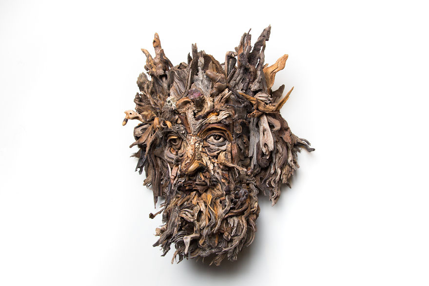 I Have Been Sculpting Faces And Bodies From Driftwood For Over 17 Years
