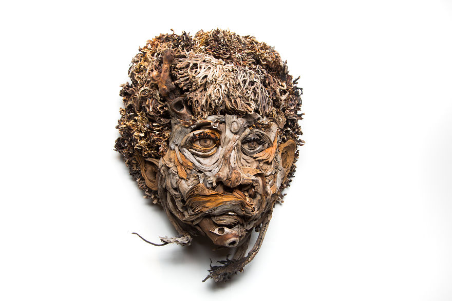 I Have Been Sculpting Faces And Bodies From Driftwood For Over 17 Years