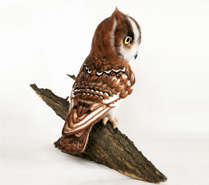 This Owl Never Flies. It Is A Felt Sculpture