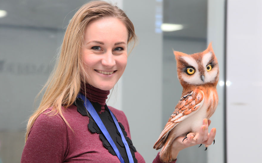 This Owl Never Flies. It Is A Felt Sculpture This Owl Never Flies. It Is A Felt Sculpture