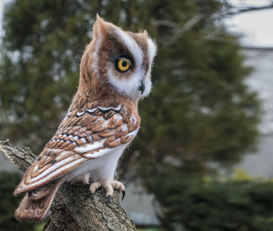 This Owl Never Flies. It Is A Felt Sculpture