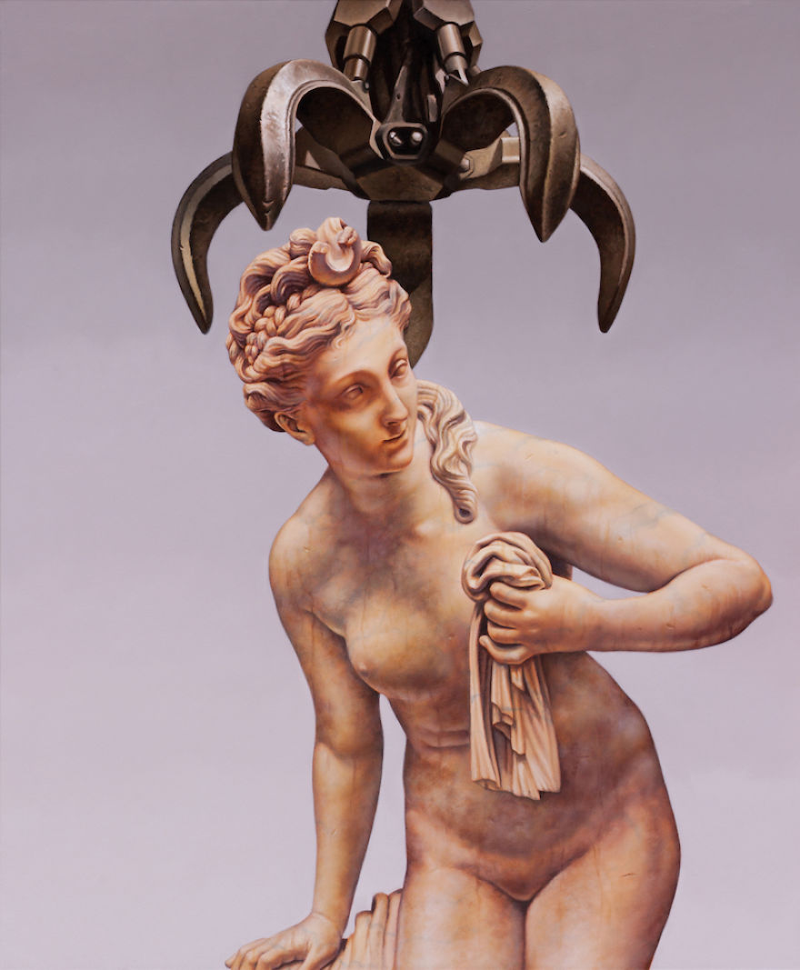 Paintings Of Statues Mocked With Modern Objects Paintings Of Statues Mocked With Modern Objects