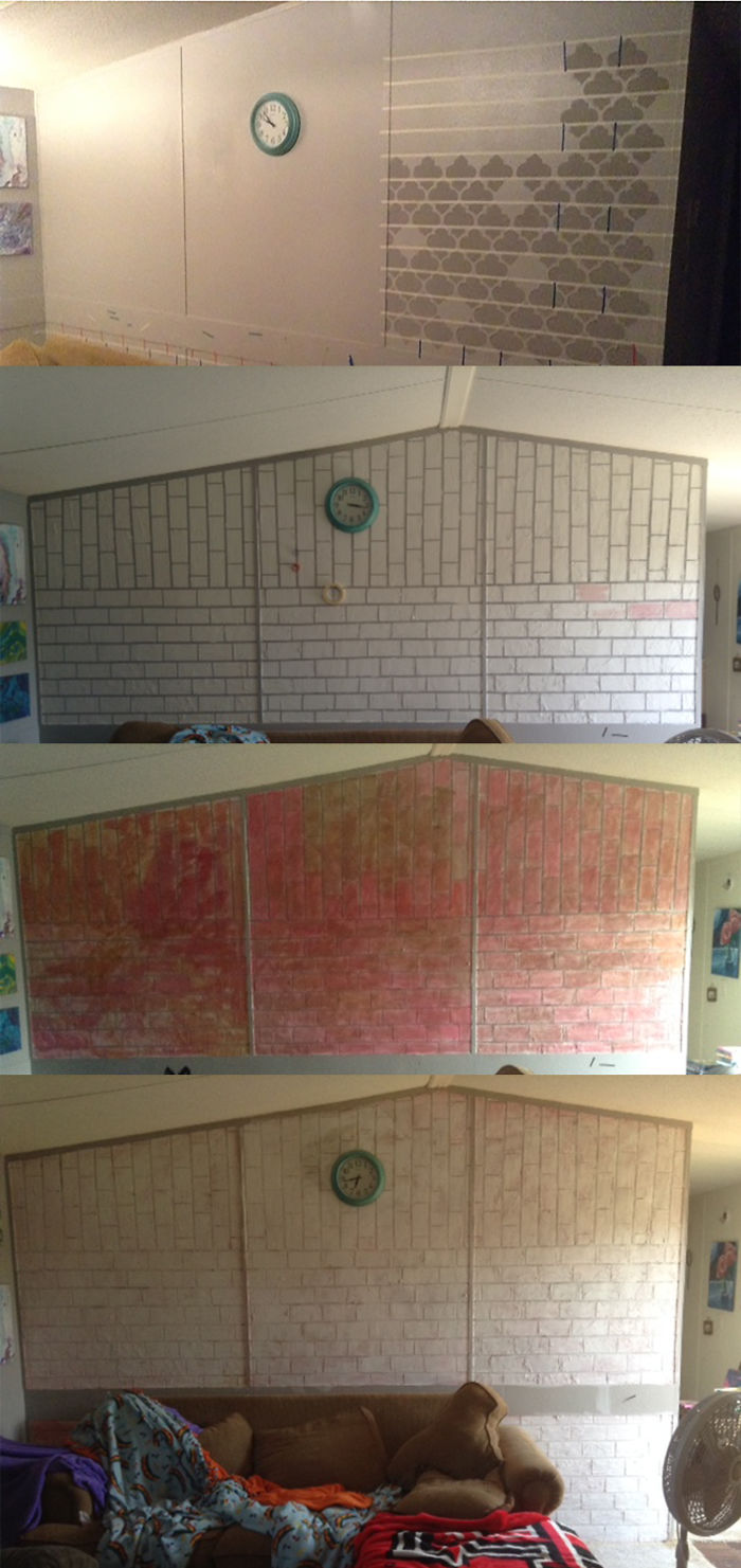 Faux Brick Accent Wall - Joint Compound And About 20hrs Of My Life