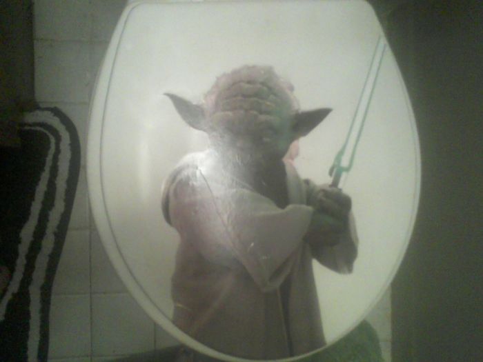 Yoda Toilet Seat, Made For The Husband. The Seat Glows In The Dark.