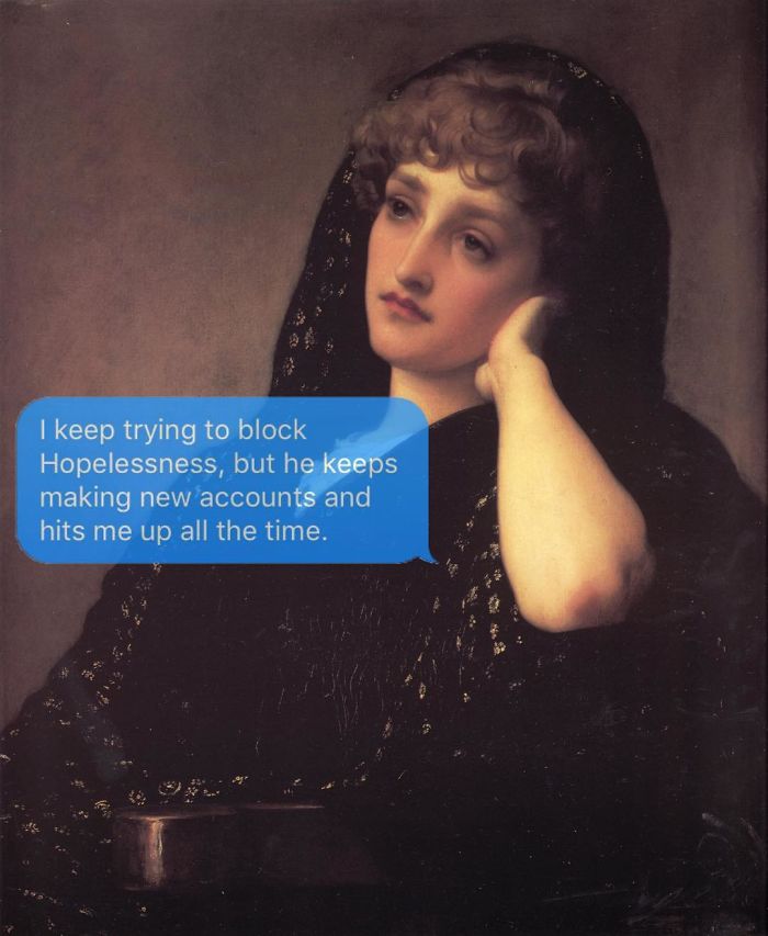 Classical-Art-Dark-Humor-April-Eileen-Henry-Texts-From-Your-Existentialist