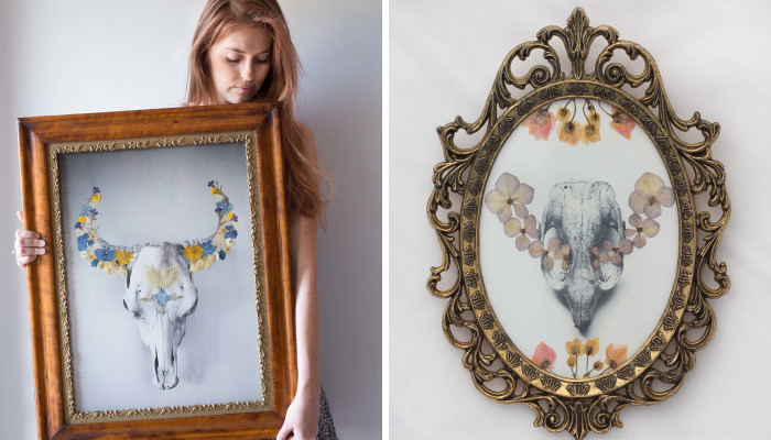 I’m Obsessed With Adding Real Pressed Flowers To My Photographs And Then Preserving Them In Vintage Frames