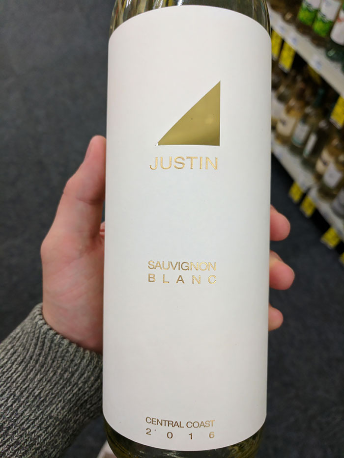 Justin Sauvignon Blanc Wine Label Caught My Eye