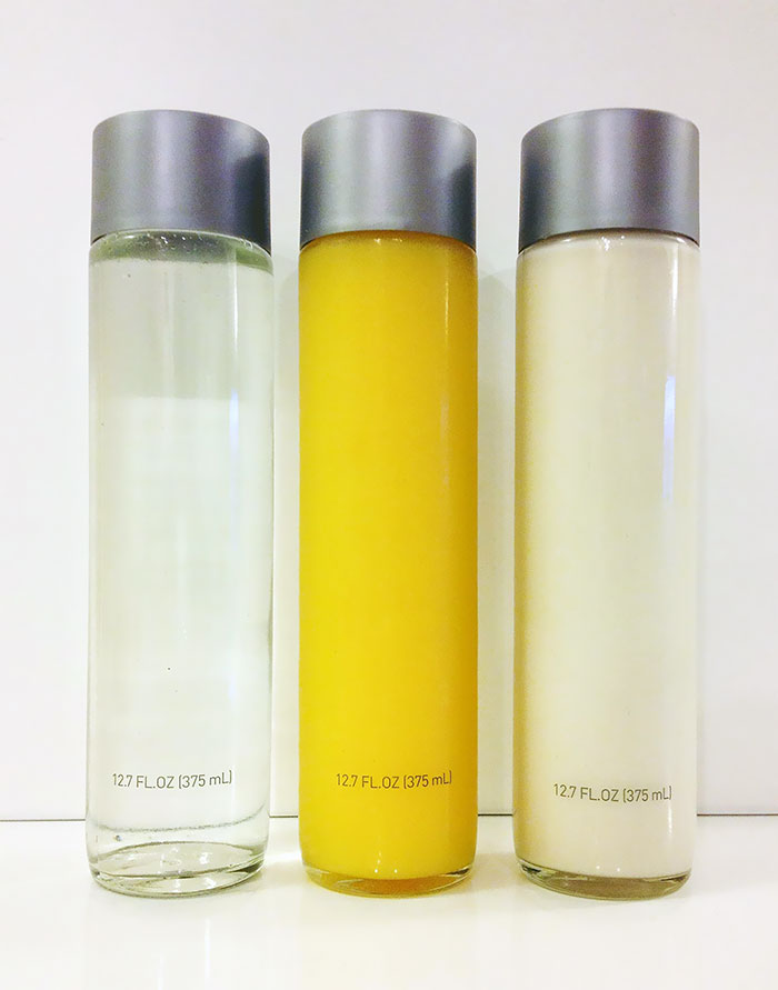 I Scraped The Labels Off Some Voss Water Bottles To Re-Use. The Result Looked Pretty Nice