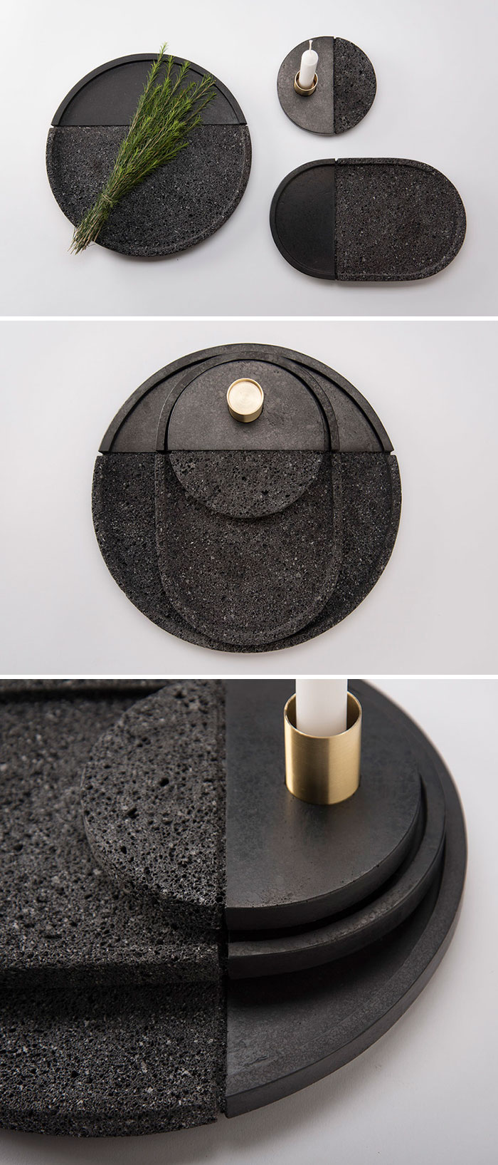 Beautiful Minimalist Set Of Lava Plates