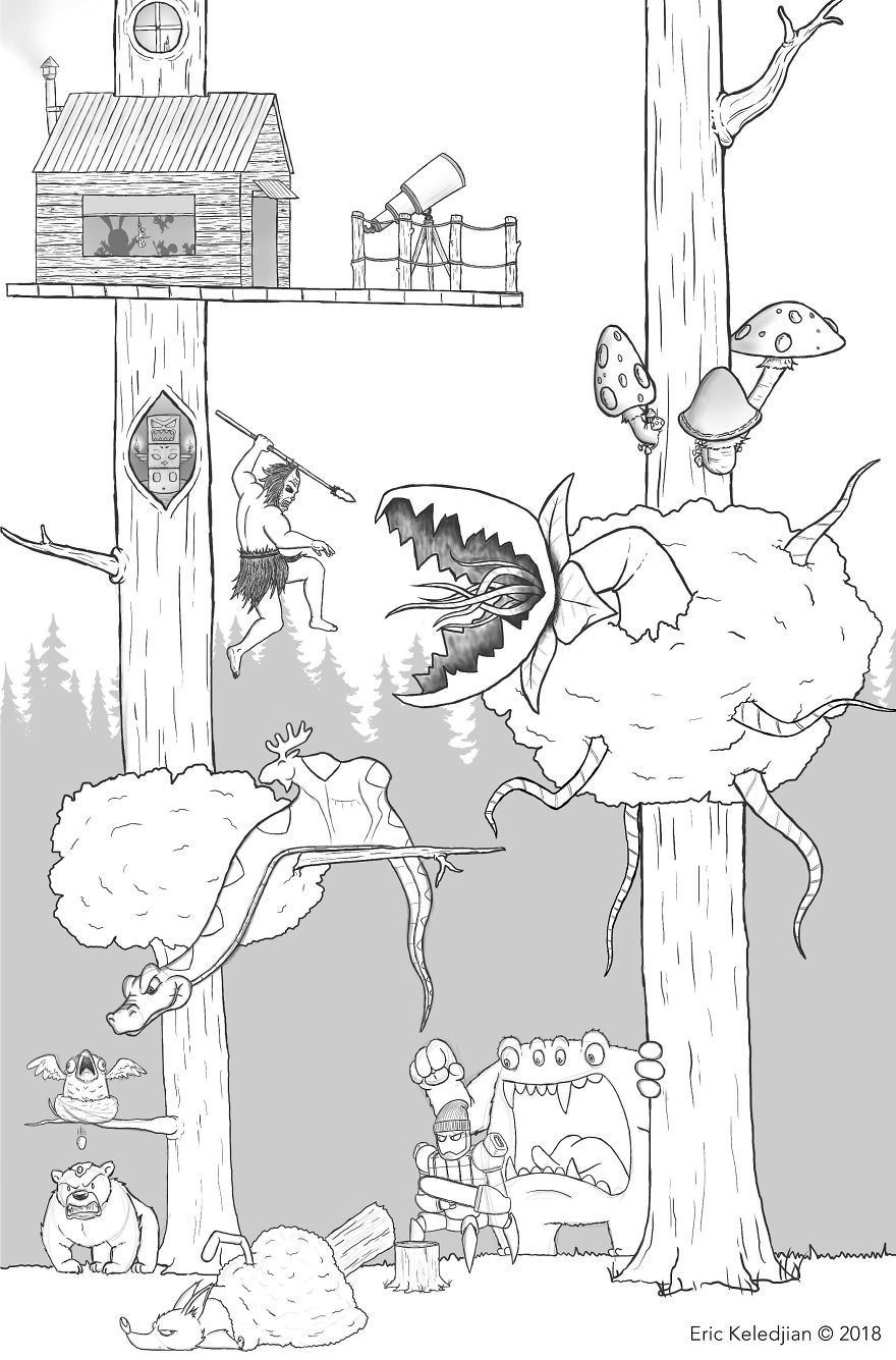 I Challenged Myself To Add One Character A Day To This Bear Drawing For 19 Days Until I Got This Result I Challenged Myself To Add One Character A Day To This Bear Drawing For 19 Days Until I Got This Result