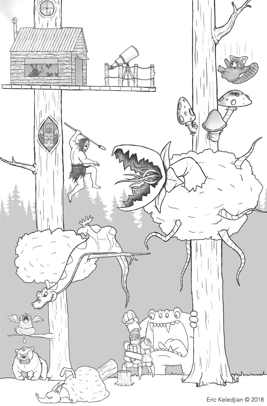 I Challenged Myself To Add One Character A Day To This Bear Drawing For 19 Days Until I Got This Result I Challenged Myself To Add One Character A Day To This Bear Drawing For 19 Days Until I Got This Result