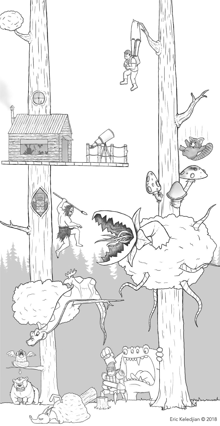 I Challenged Myself To Add One Character A Day To This Bear Drawing For 19 Days Until I Got This Result