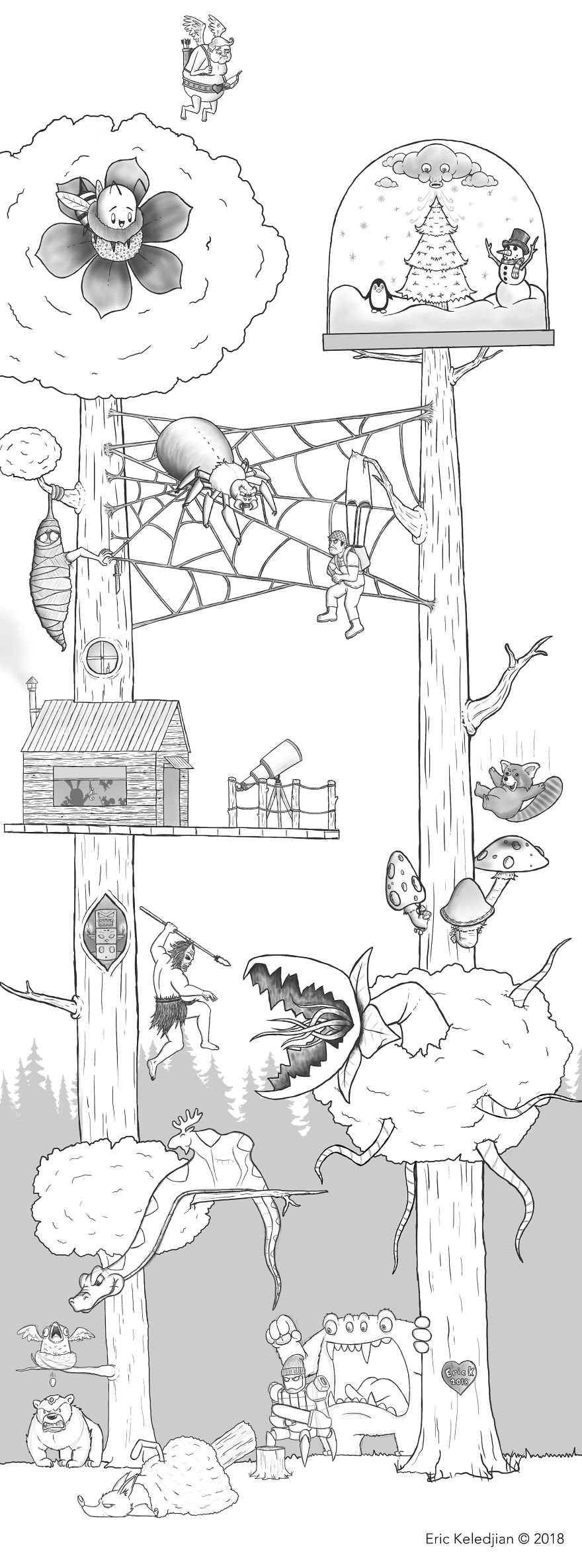 I Challenged Myself To Add One Character A Day To This Bear Drawing For 19 Days Until I Got This Result I Challenged Myself To Add One Character A Day To This Bear Drawing For 19 Days Until I Got This Result