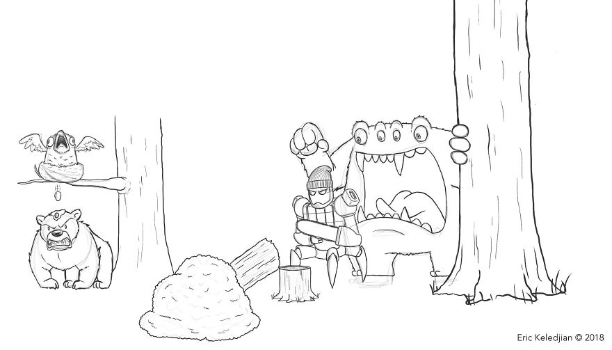 I Challenged Myself To Add One Character A Day To This Bear Drawing For 19 Days Until I Got This Result I Challenged Myself To Add One Character A Day To This Bear Drawing For 19 Days Until I Got This Result