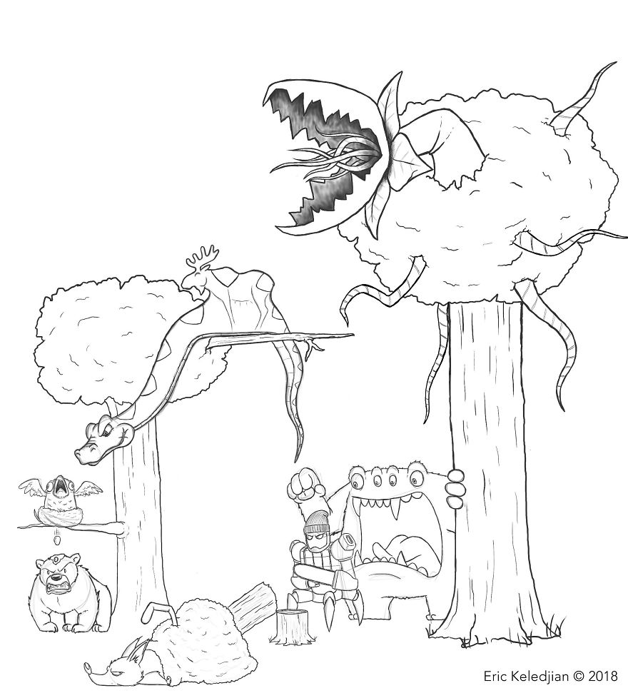 I Challenged Myself To Add One Character A Day To This Bear Drawing For 19 Days Until I Got This Result I Challenged Myself To Add One Character A Day To This Bear Drawing For 19 Days Until I Got This Result