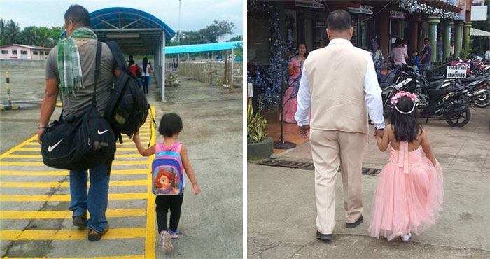 Esta madre lleva fotografiando en secreto desde 2014 a su marido y su hija cogidos de la mano, y es adorable