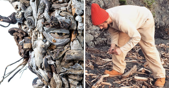 I Have Been Sculpting Faces And Bodies From Driftwood For Over 17 Years