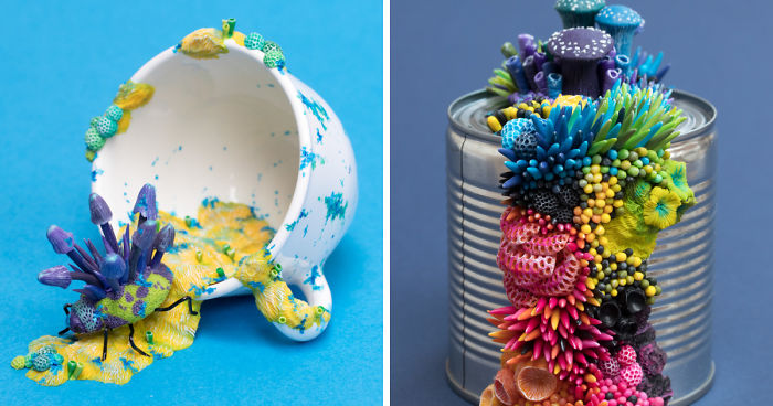 Artist Upcycles Trash By Sculpting Vibrant Coral-Like Growths On It, And We’re Digging The Message