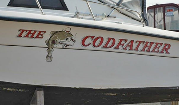 Funny fish name for a white boat 