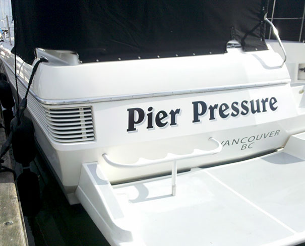 Funny and creative white boat name 