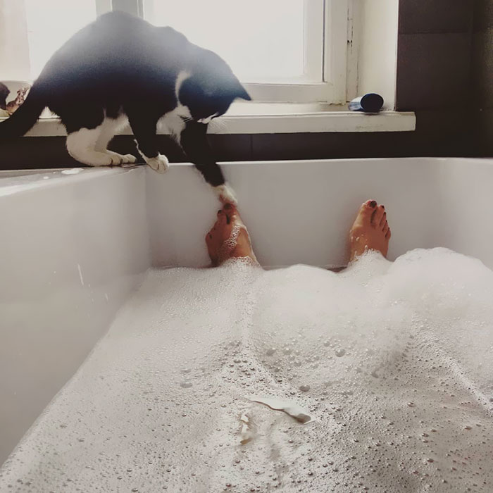 When You Try To Take A Relaxing Bath. There Is One Jerk