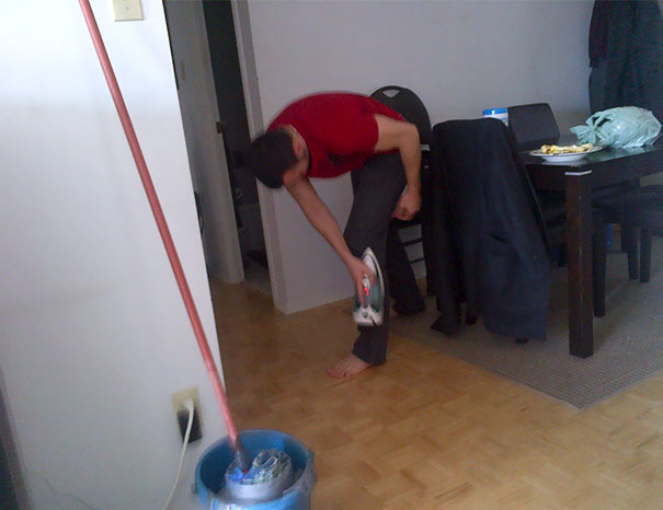 My Roommate Has An Interesting Way Of Ironing His Pants