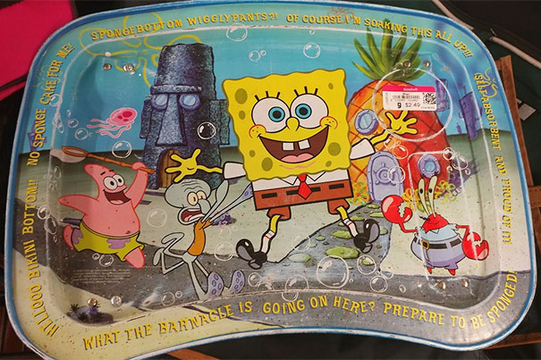 Please Just Take A Moment To Read The Surreal Ass Text On The Edges Of This Bootleg Tray I Found At Goodwill