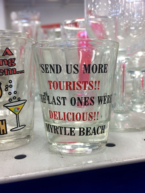 I Can’t Honestly Figure Out Who This Shot Glass Is Aimed At. Sharks Maybe