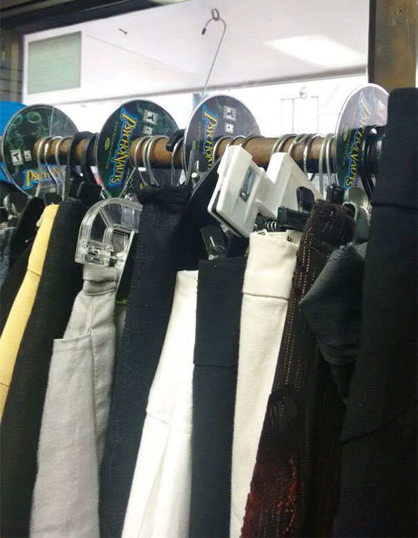 Spotted In The Wild Today: Second Hand Shop Run By A Nice Old Lady Where On One Of The Racks… Every Single Divider Between The Sizes Was Just A Psychonauts CD