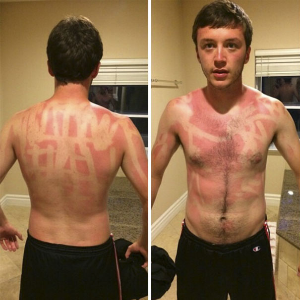 A Buddy Of Mine Seemed To Think Stick Sun Screen Was A Good Idea