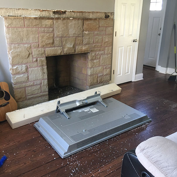 "I Think I'll Put My Television On This Decorative, Non-Structural Mantel"