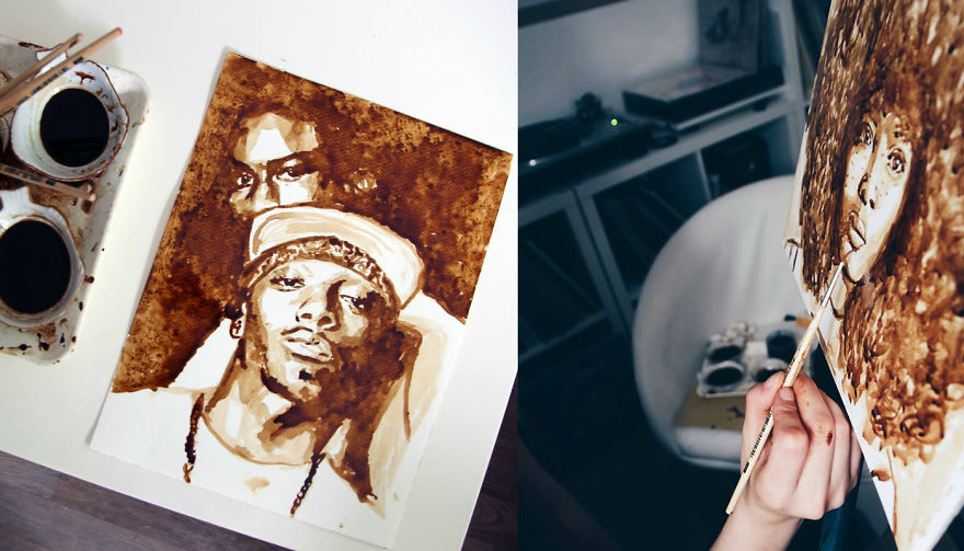 I Am A Coffee Addict, And I Love To Paint Portraits With It!