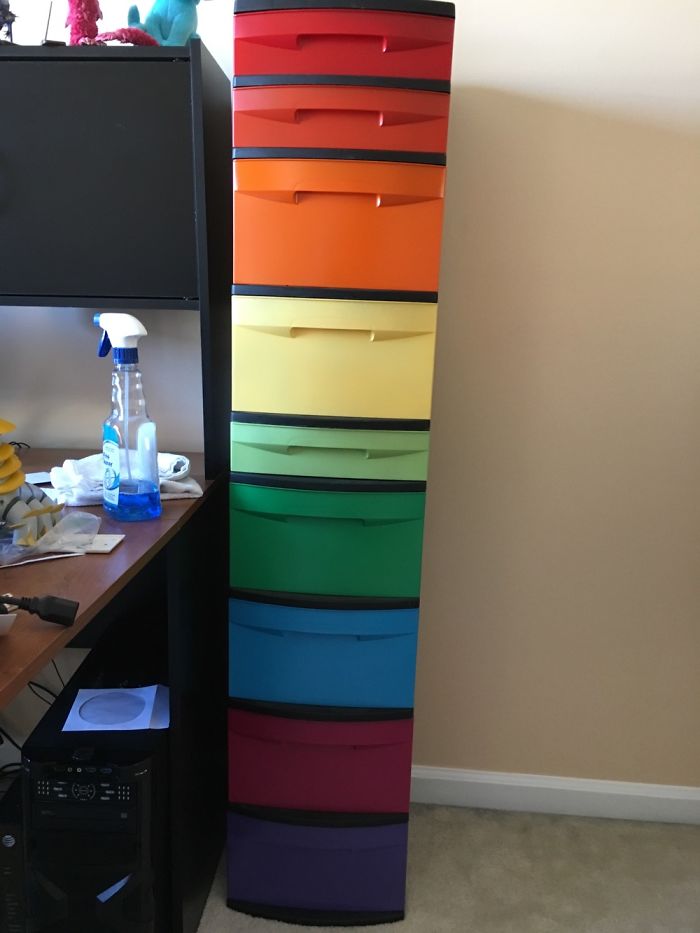 I Put Plastic Shelves Together And Painted Them Up