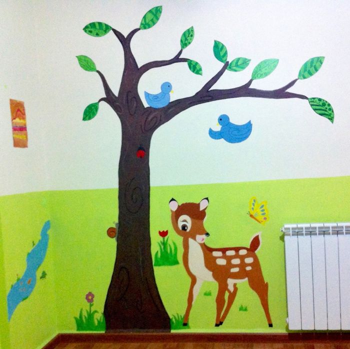 Painted This When I Was 9 Months Pregnant, I Had To Freehand Draw It First And Then Painted It