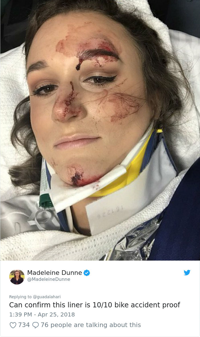 Woman's eyeliner intact after accident, Kat Von D Tattoo eyeliner review goes viral. Woman's eyeliner intact after accident, Kat Von D Tattoo eyeliner review goes viral.