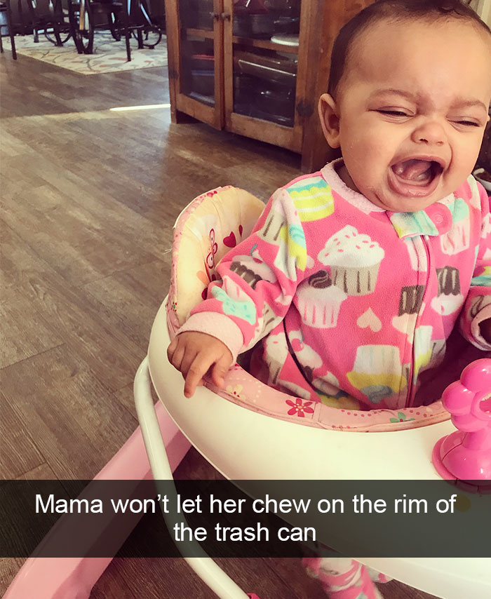 Mama Won’t Let Her Chew On The Rim Of The Trash Can