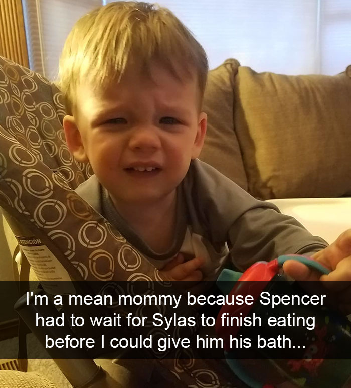 I'm A Mean Mommy Because Spencer Had To Wait For Sylas To Finish Eating Before I Could Give Him His Bath...