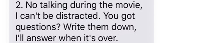 This Guy Set 6 Ground Rules Before Taking His Girlfriend To The Movies, And 300,000+ People Shared And Liked It