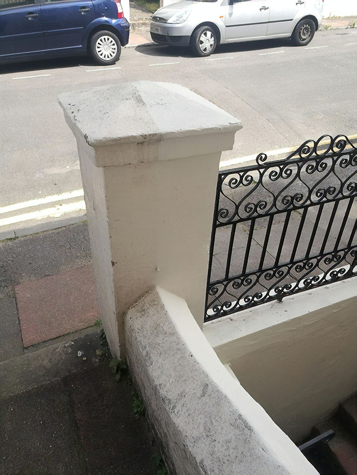 Our Neighbours Very Precisely Only Cleaned Their Part Of The Wall