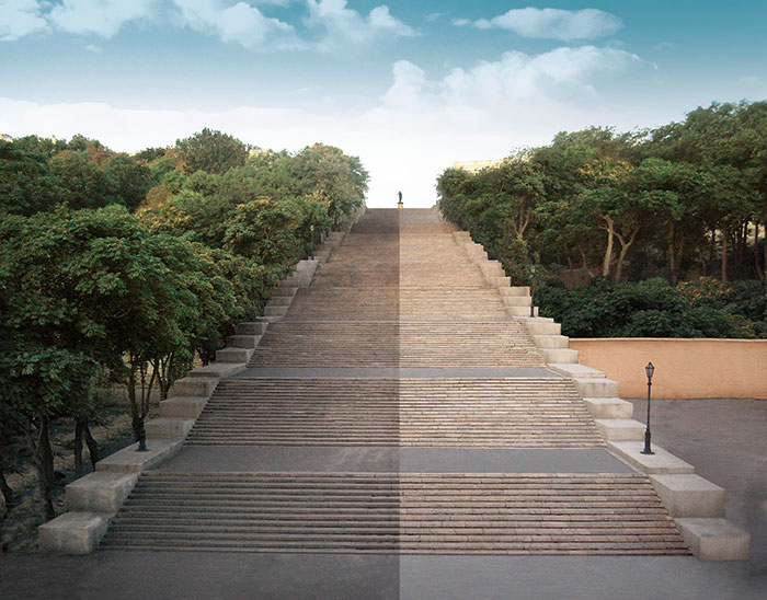 Odessa Stairs In The Middle Of Cleaning Process