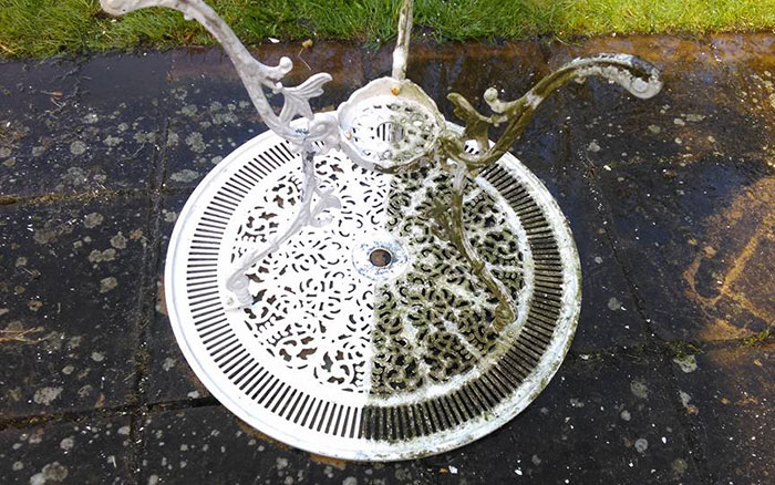 Half-And-Half Of My White Cast Iron Garden Table