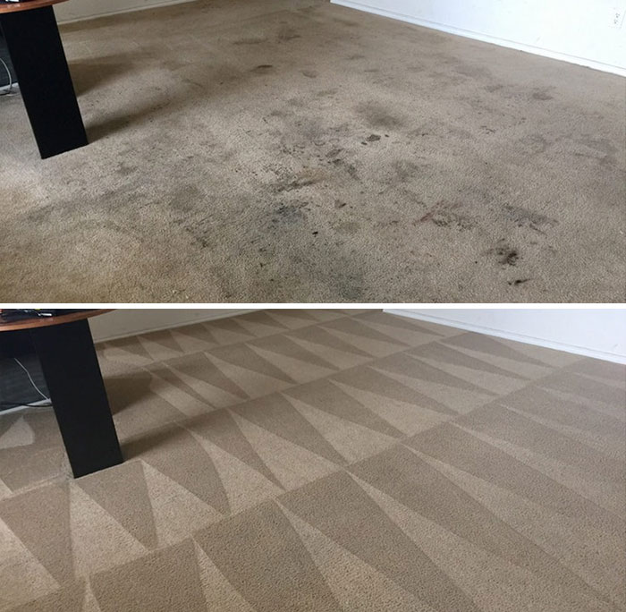 Triangles From Carpet Cleaning. Hypnotic Before/After Picture