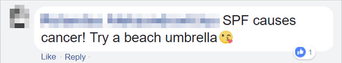 The Way This Person Got Shut Down On Facebook After Saying 'SPF Causes Cancer' Is Epic The Way This Person Got Shut Down On Facebook After Saying 'SPF Causes Cancer' Is Epic