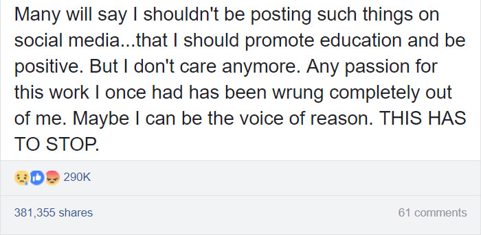 This Teacher Had Enough Of The BS Parents And Kids Give Her, So Before Quitting She Posted This Epic Rant Online This Teacher Had Enough Of The BS Parents And Kids Give Her, So Before Quitting She Posted This Epic Rant Online